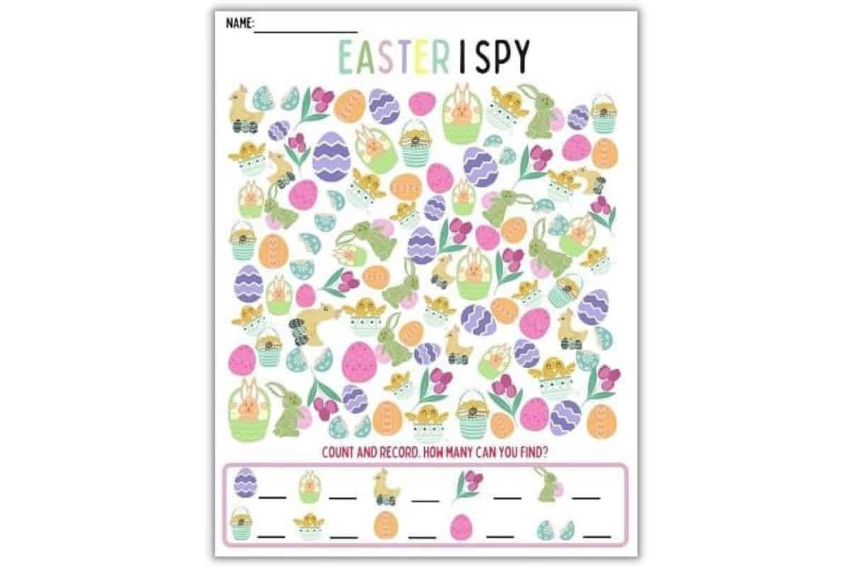 Easter I Spy Printable PDF.