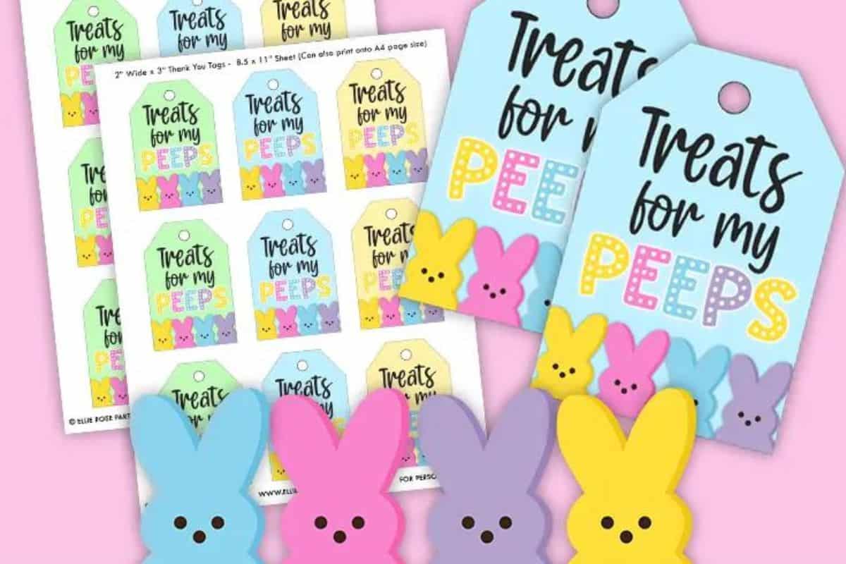 Free Treats For My Peeps Easter Tags.