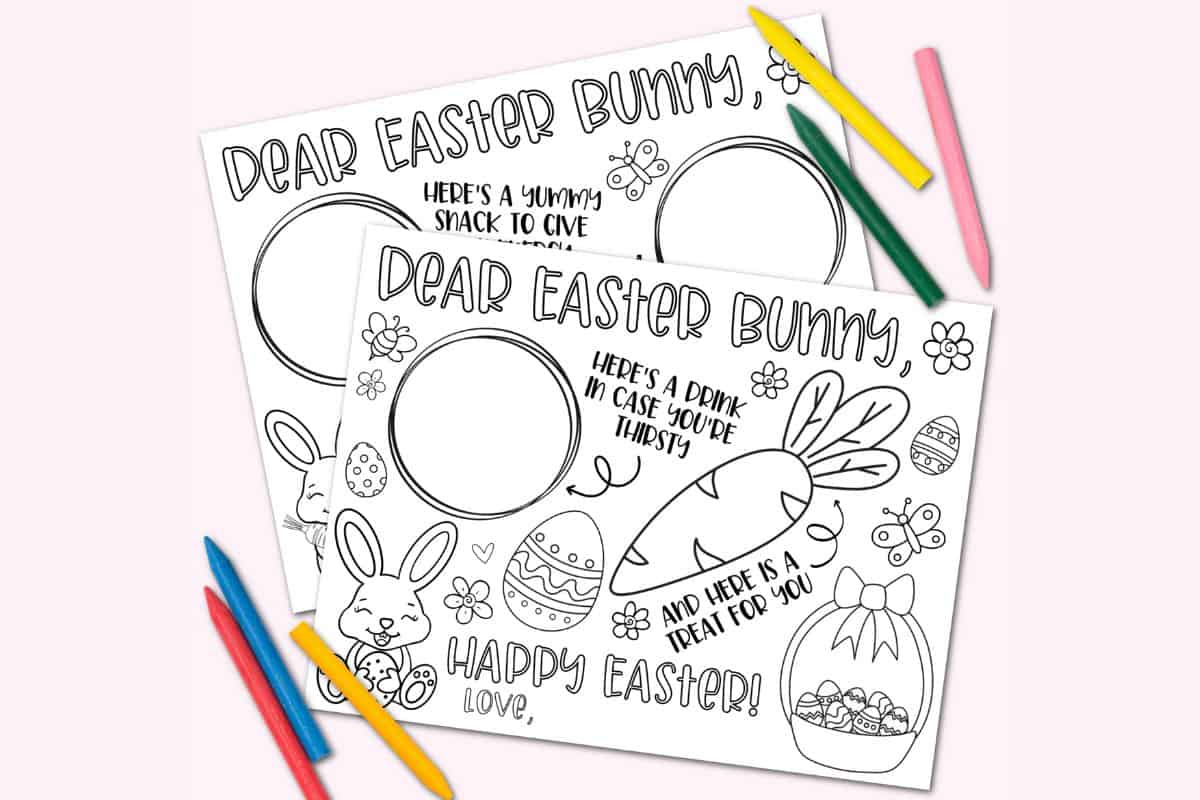 Easter Bunny Coloring Placemat.