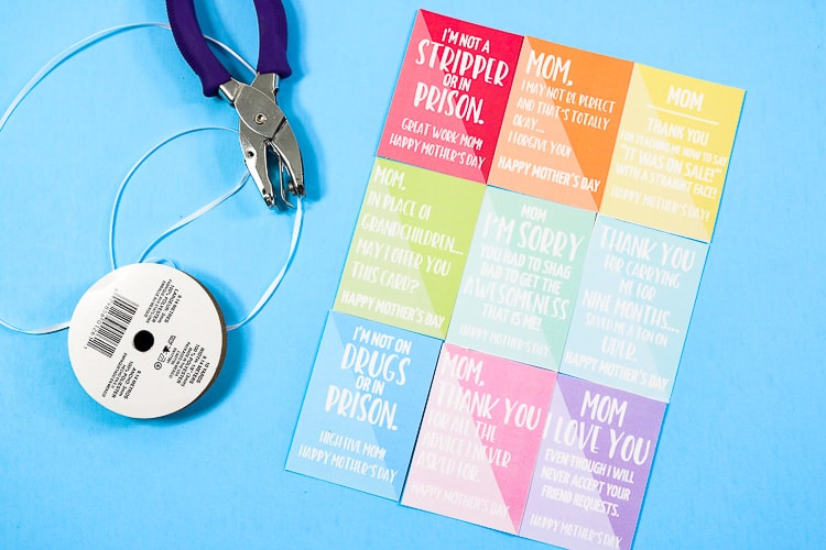 Sarcastic Printable Mother’s Day Gift Tags.