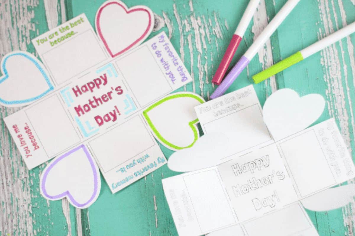 Exploding Printable Mother's Day Cards.