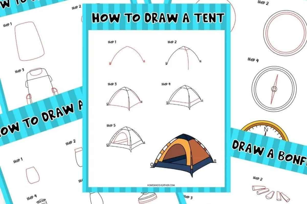 Camping Drawing Printables.