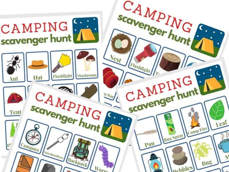 Camping Scavenger Hunt Printables.