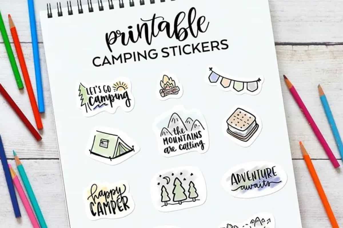 Printable Camping Stickers.