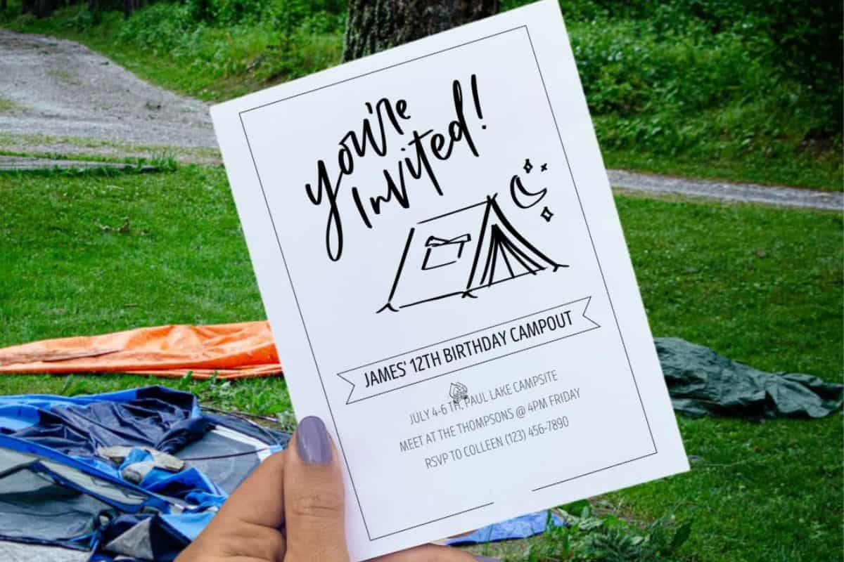 Camping Invitations Printable.