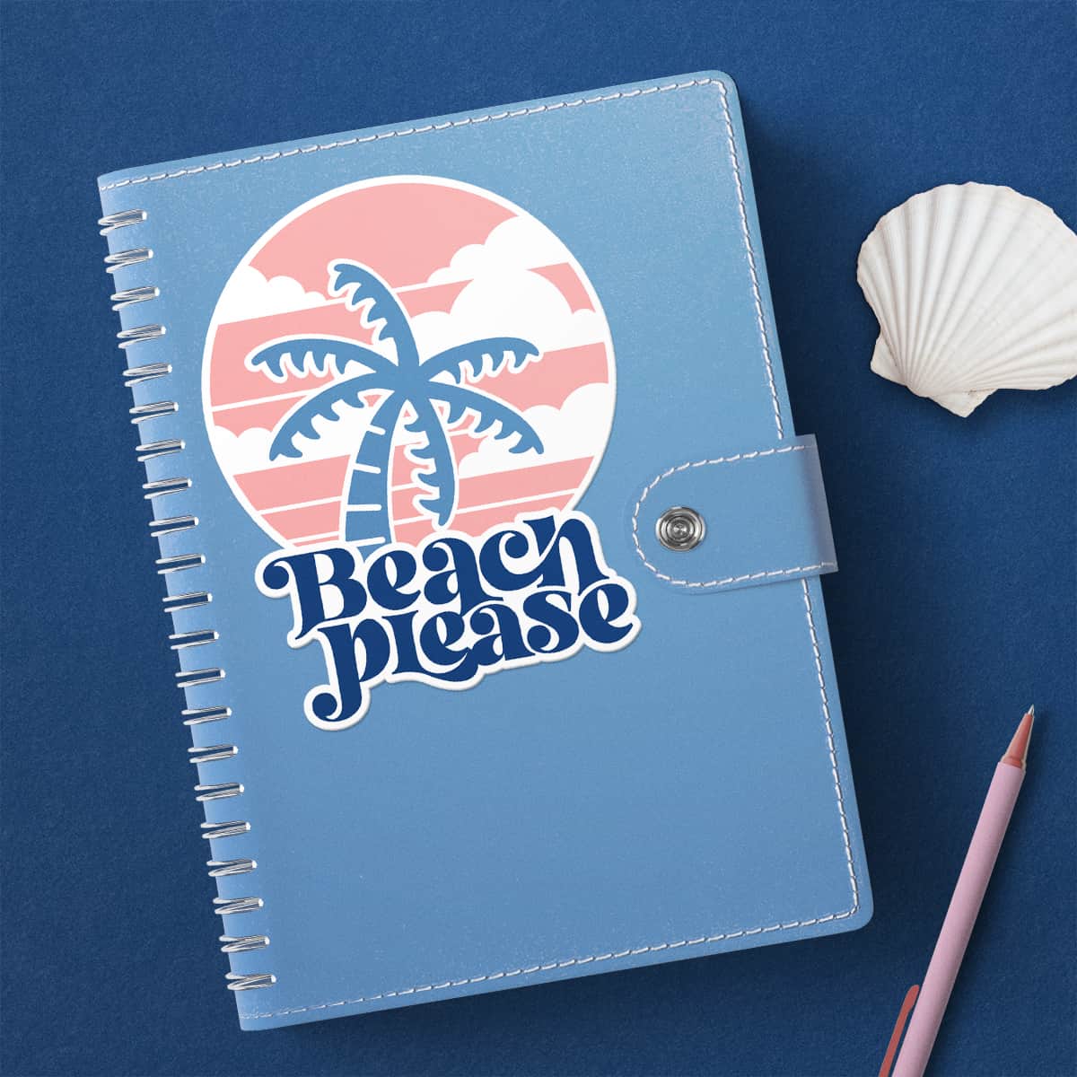 Beach Please SVG cut file on a notebook.