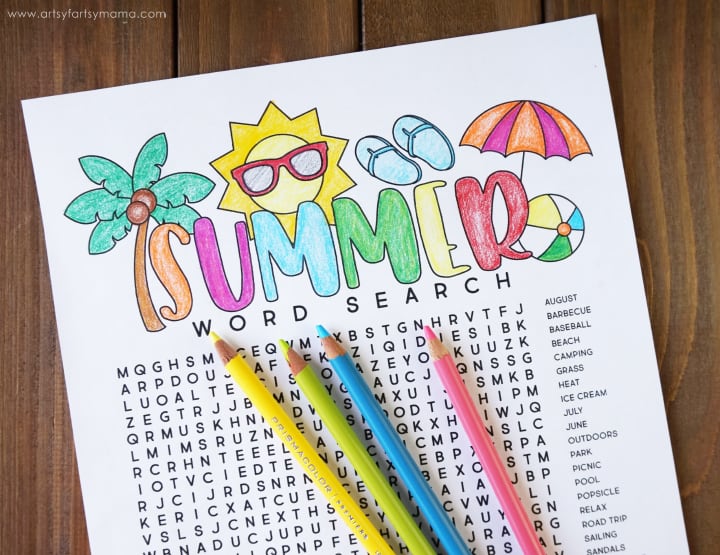 Summer Word Search Pencils.