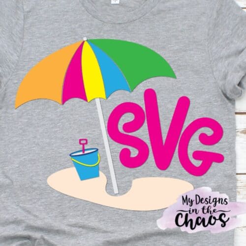 Summer Beach Monograms SVG Cut File on a t-shirt.