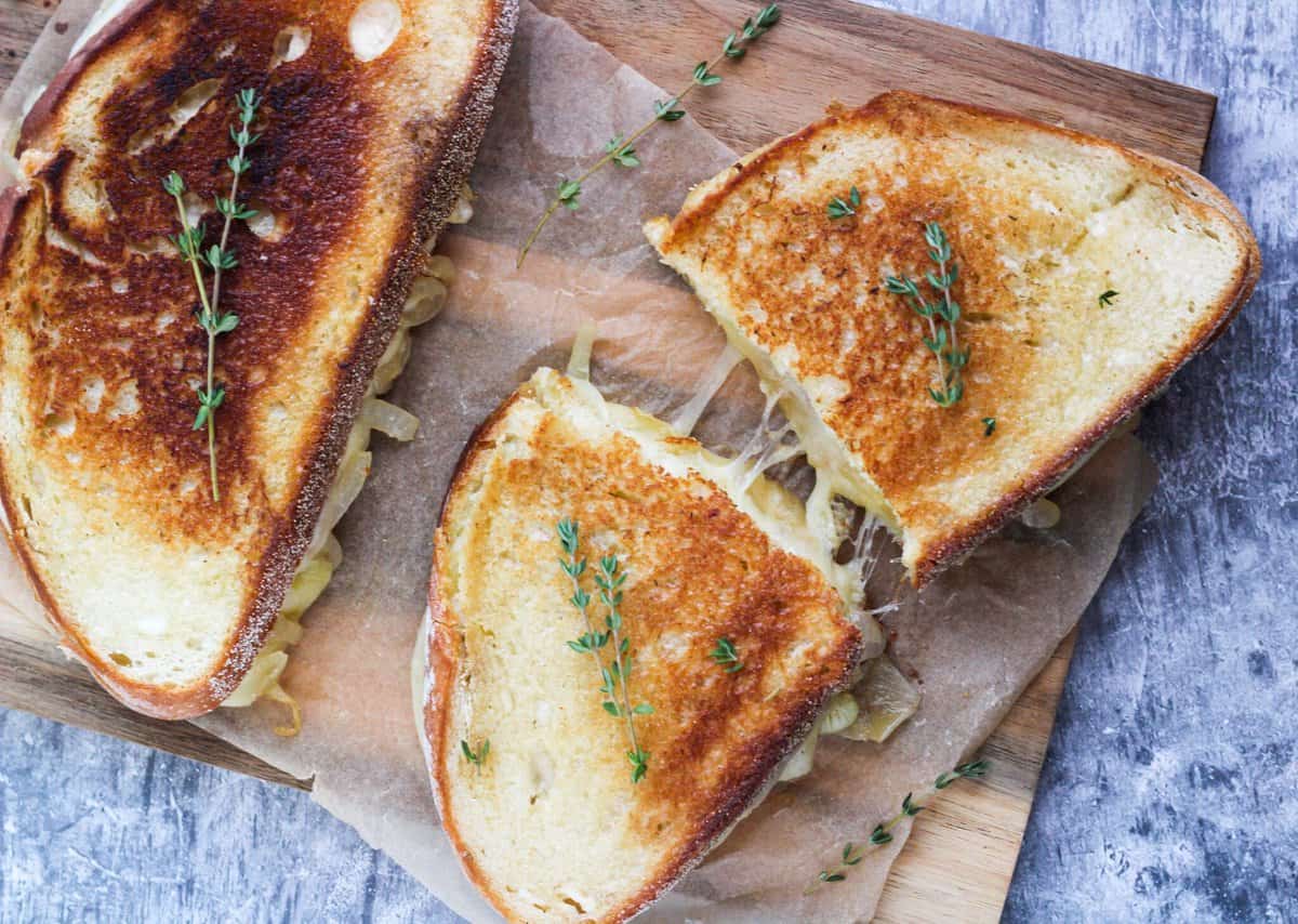 French Onion Provolone Grilled Cheese.