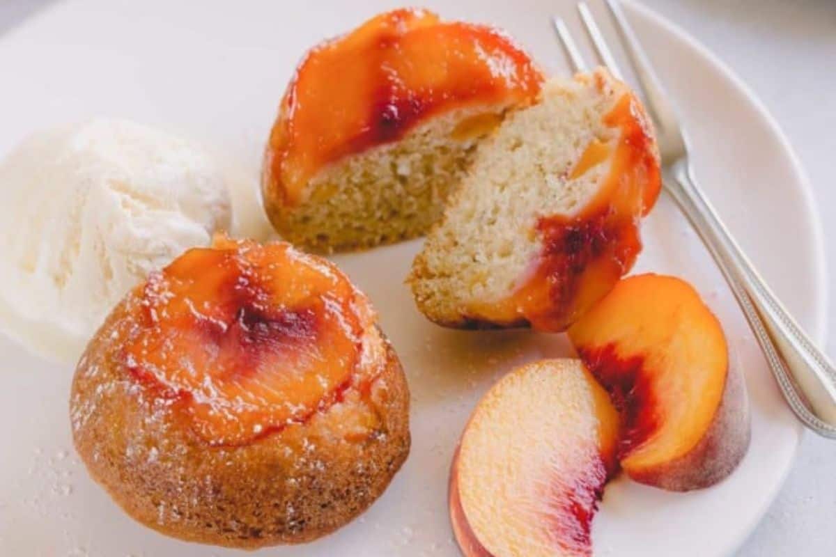 Peach Upside Down Mini Cakes.