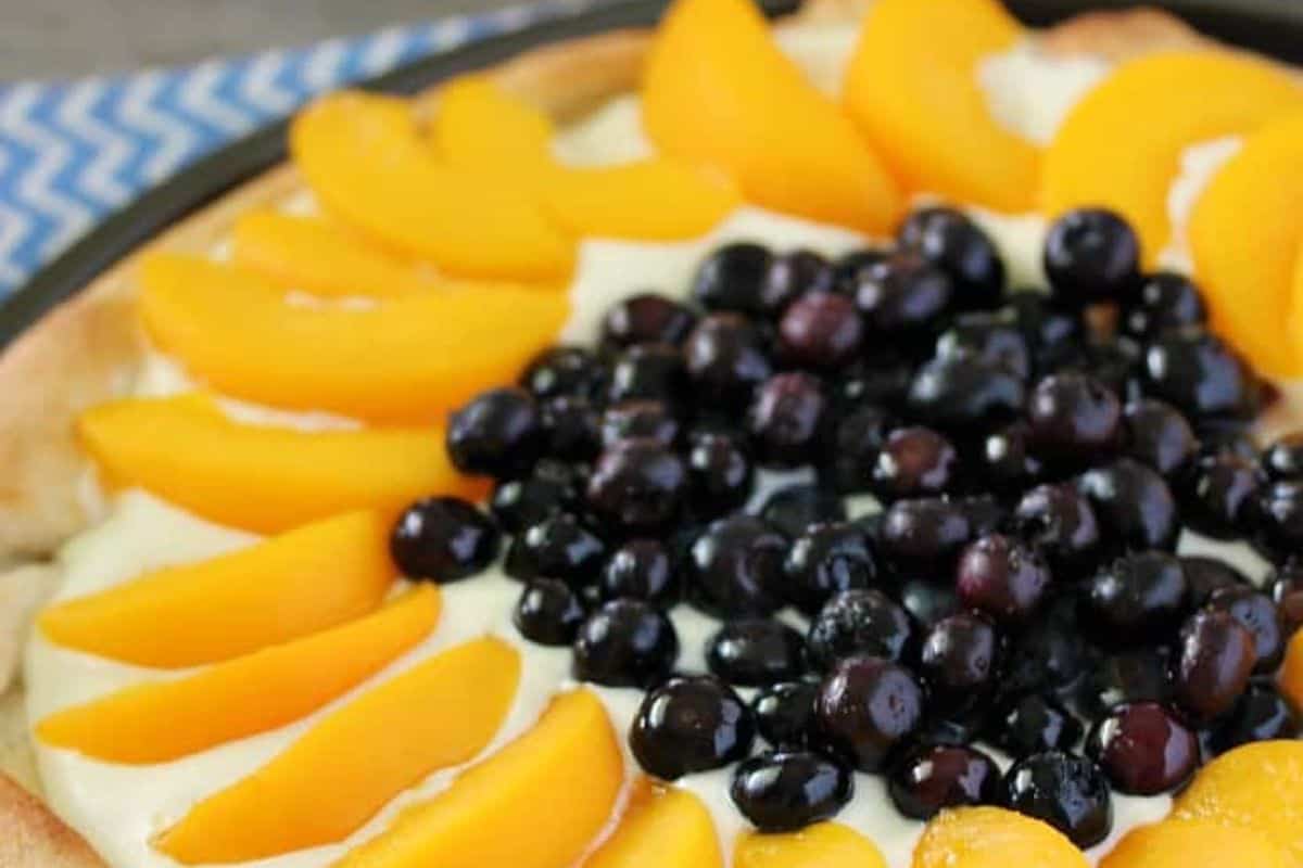 Peach and Blueberry Pizza.