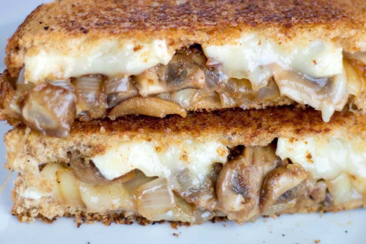 Mushroom, Onion, and Brie Grilled Cheese.