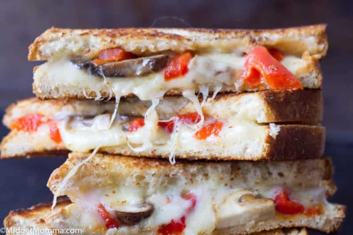Roasted Red Pepper Mushroom Grilled Cheese.