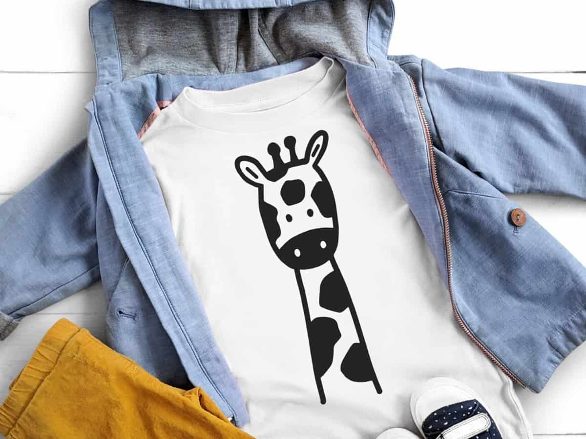 Giraffe vector design on a t-shirt.