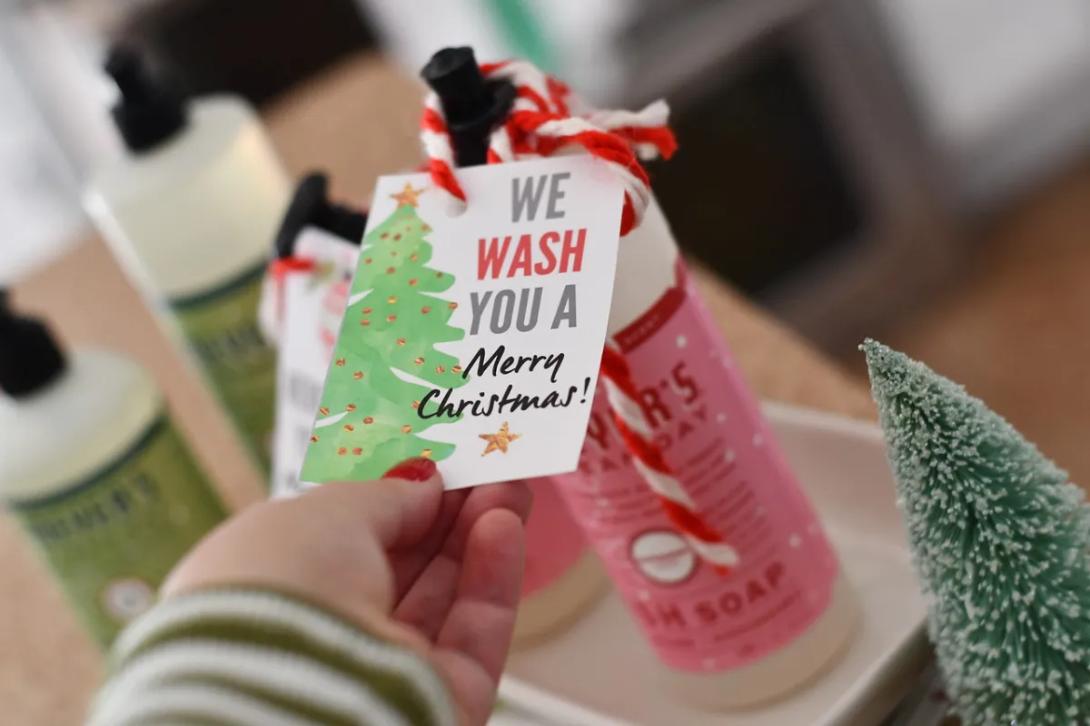 We Wash You a Merry Christmas soap printable.