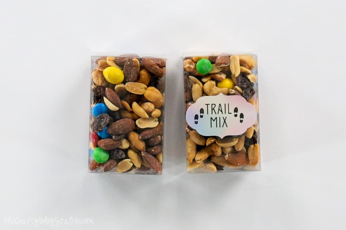 Trail Mix packaged with a label on the front.