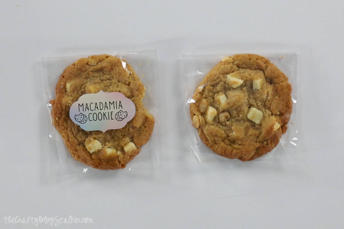 Cookies packaged with a label on the front.