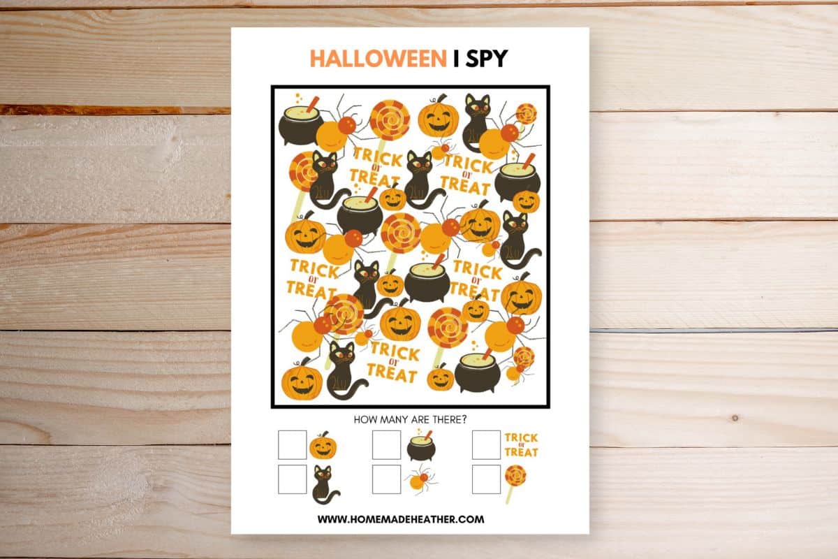 Halloween I Spy Printable.