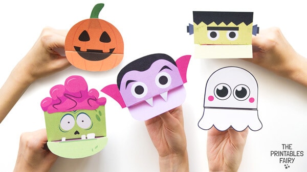 Halloween printable puppets.