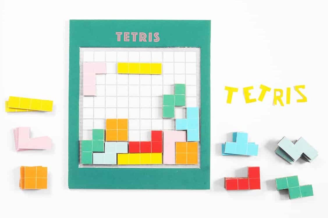 DIY cardboard tetris game.