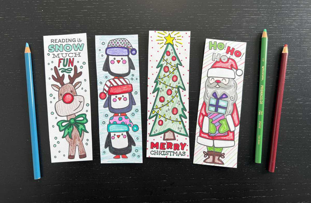 Christmas Coloring Bookmarks.