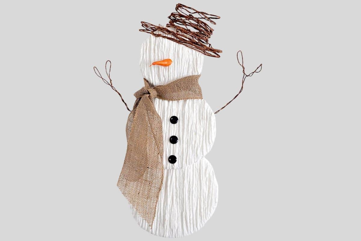 Charming Yarn Snowman Door Hanger.