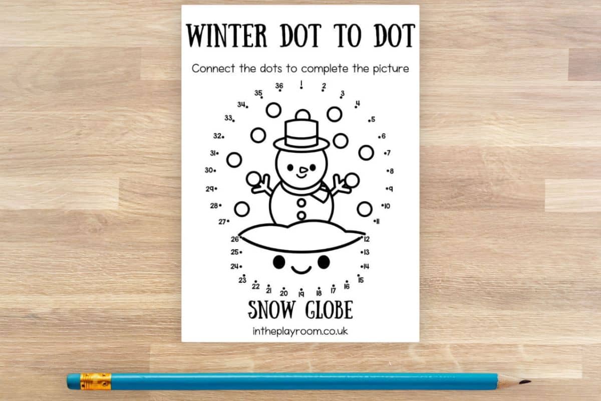Winter Dot-to-Dot Printable Pages.