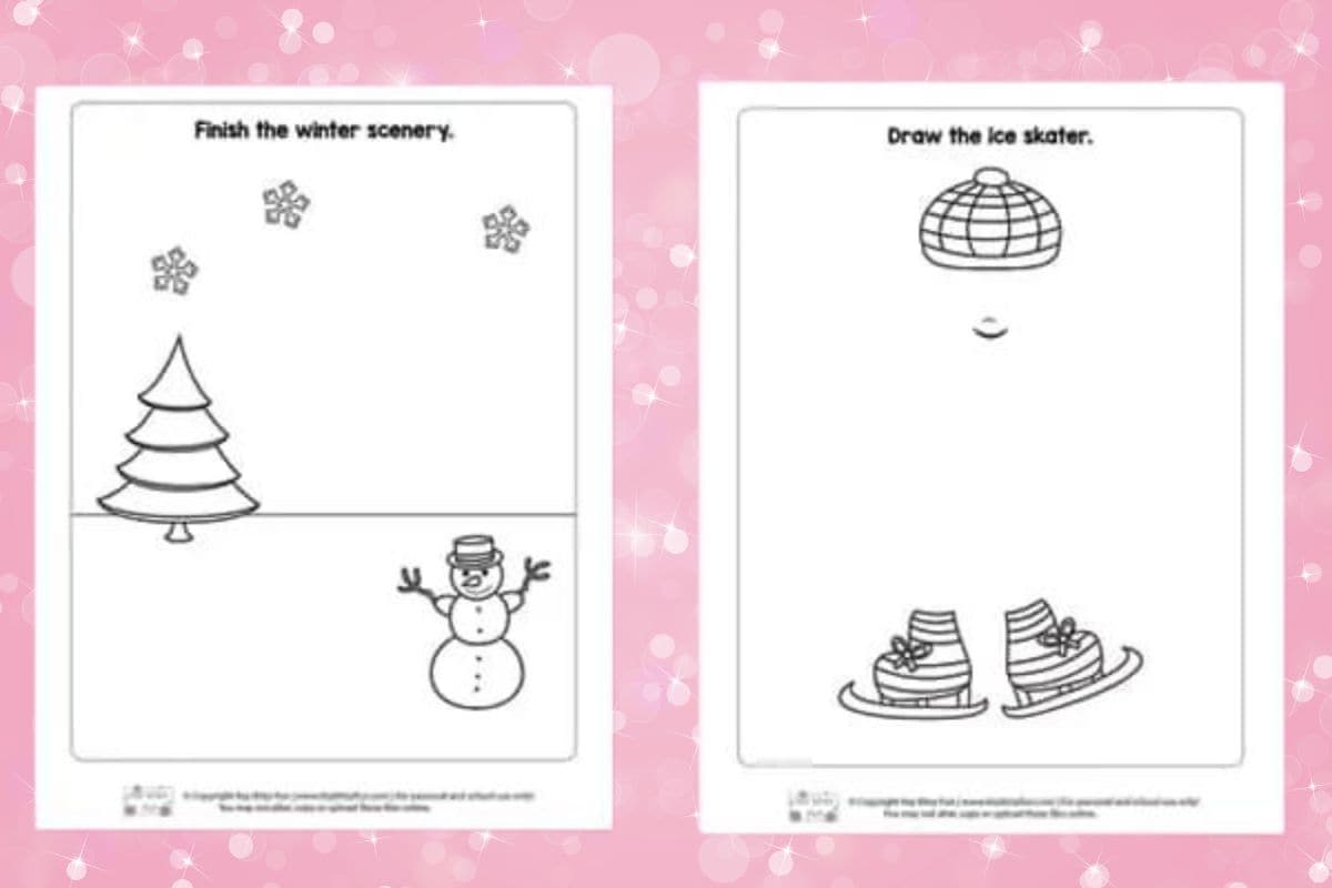 Winter Drawing Prompts for Kids.