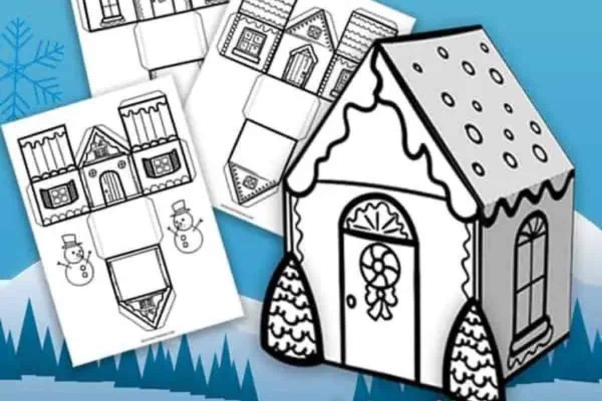 Winter Paper House Craft.