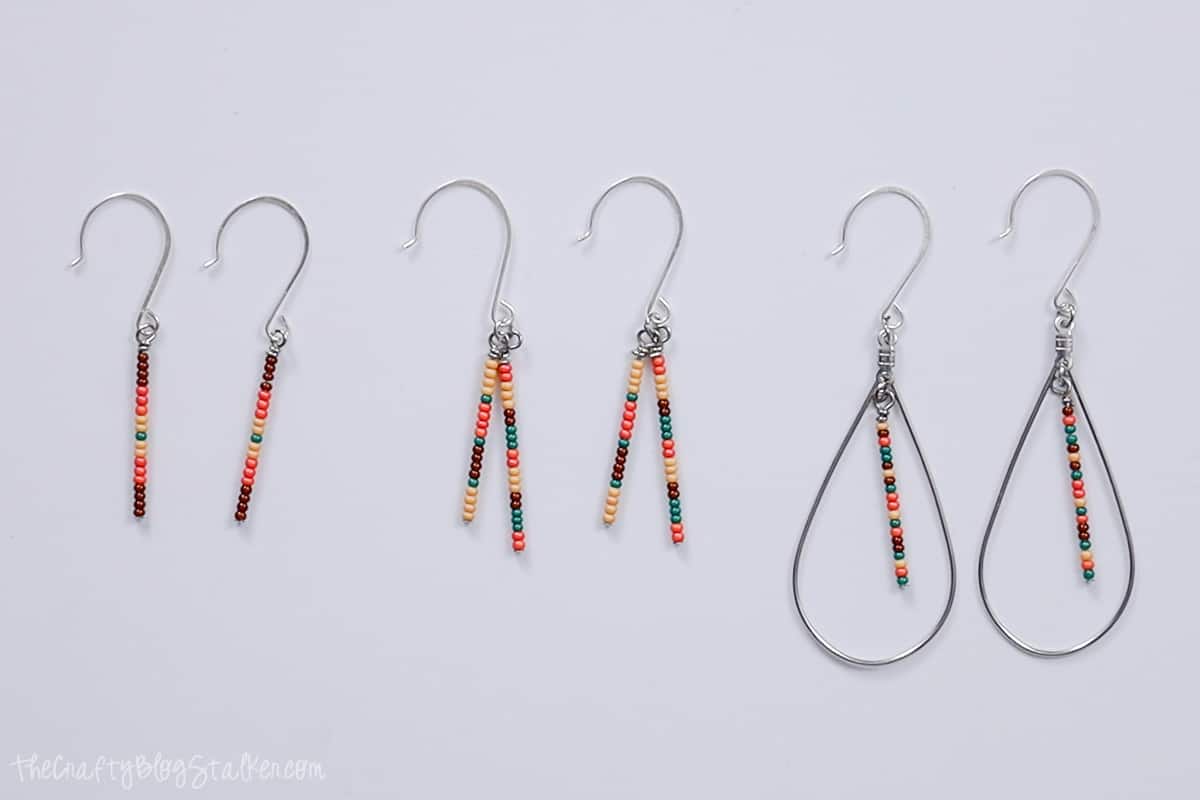 3 pairs of seed bead earrings.