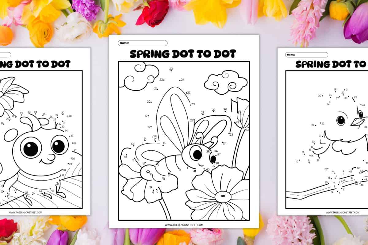 Spring Dot to Dot Pages.