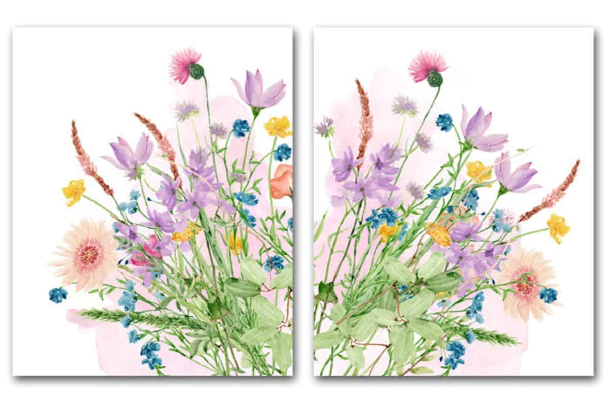 Printable Watercolor Wildflowers.