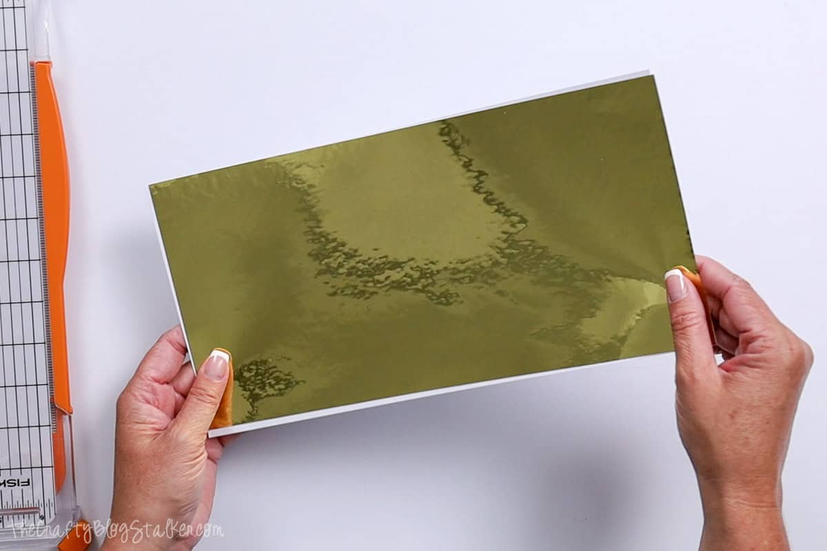 A sheet of gold vinyl cardstock.