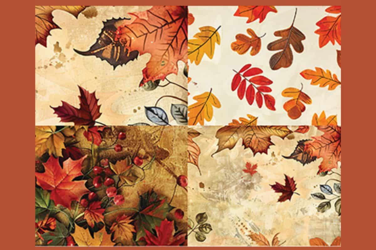 Printable Fall themed card fronts. Designs with different leaf designs and patterns.