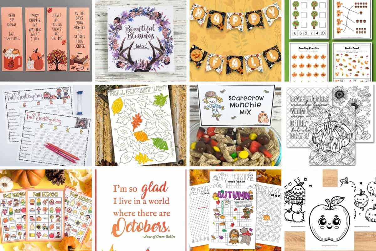 12 free fall printables.