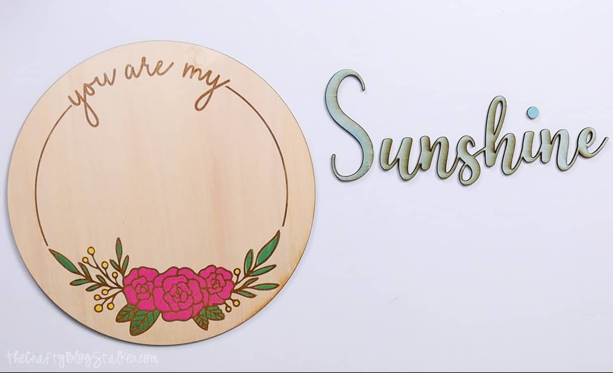 Cut Pieces for the You Are My Sunshine sign.