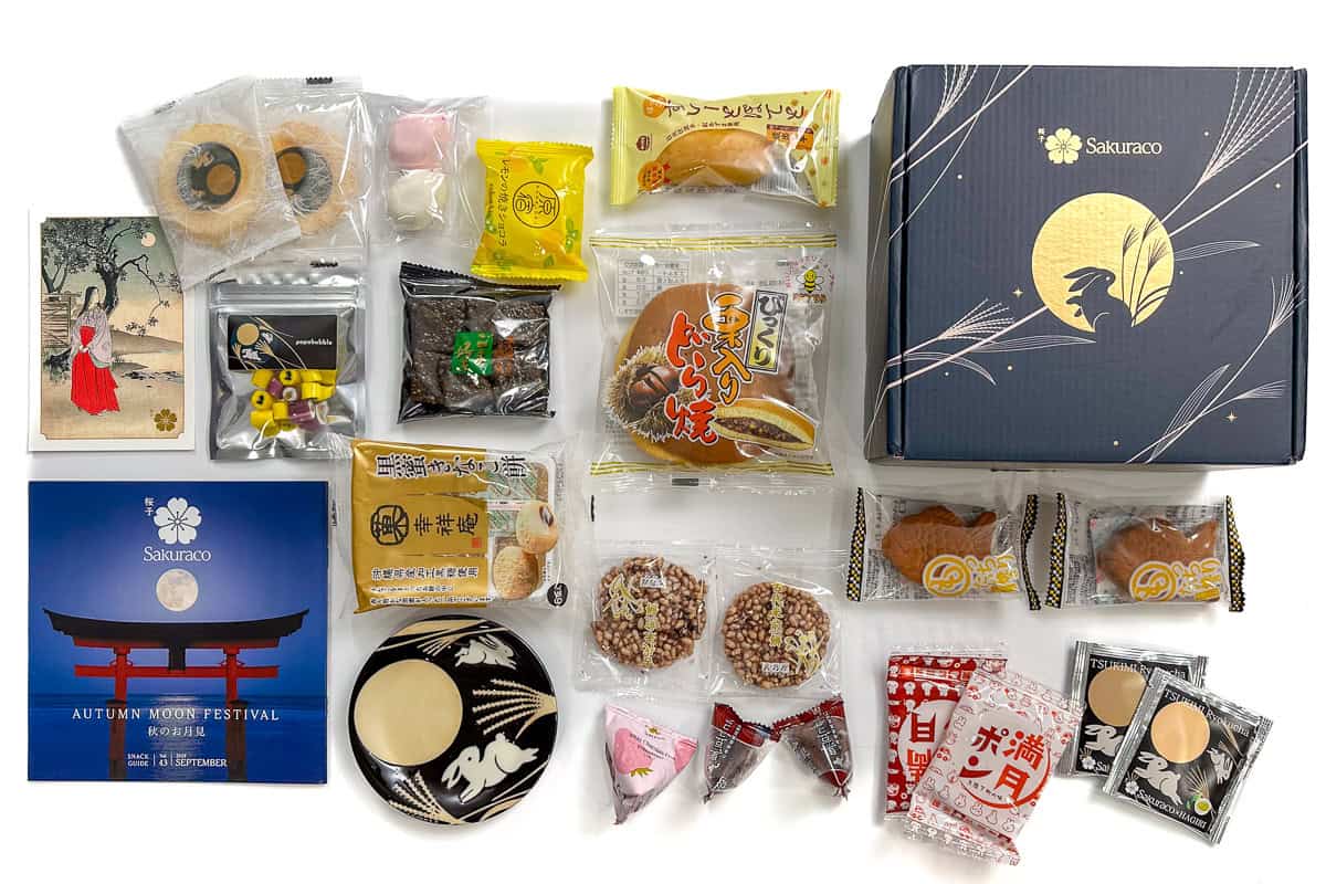 All of the contents of the Sakuraco Box laid out.