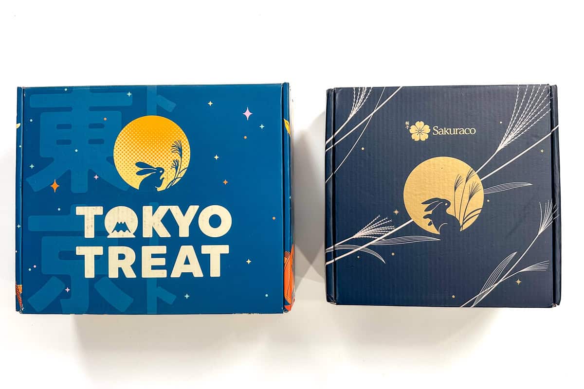 Two Japanese snack boxes; Tokyo Treat and Sakuraco.