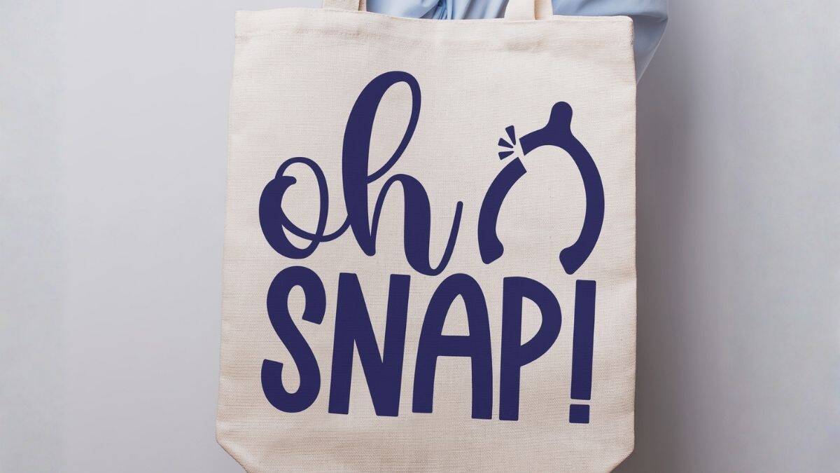 Beige tote bag with the phrase 