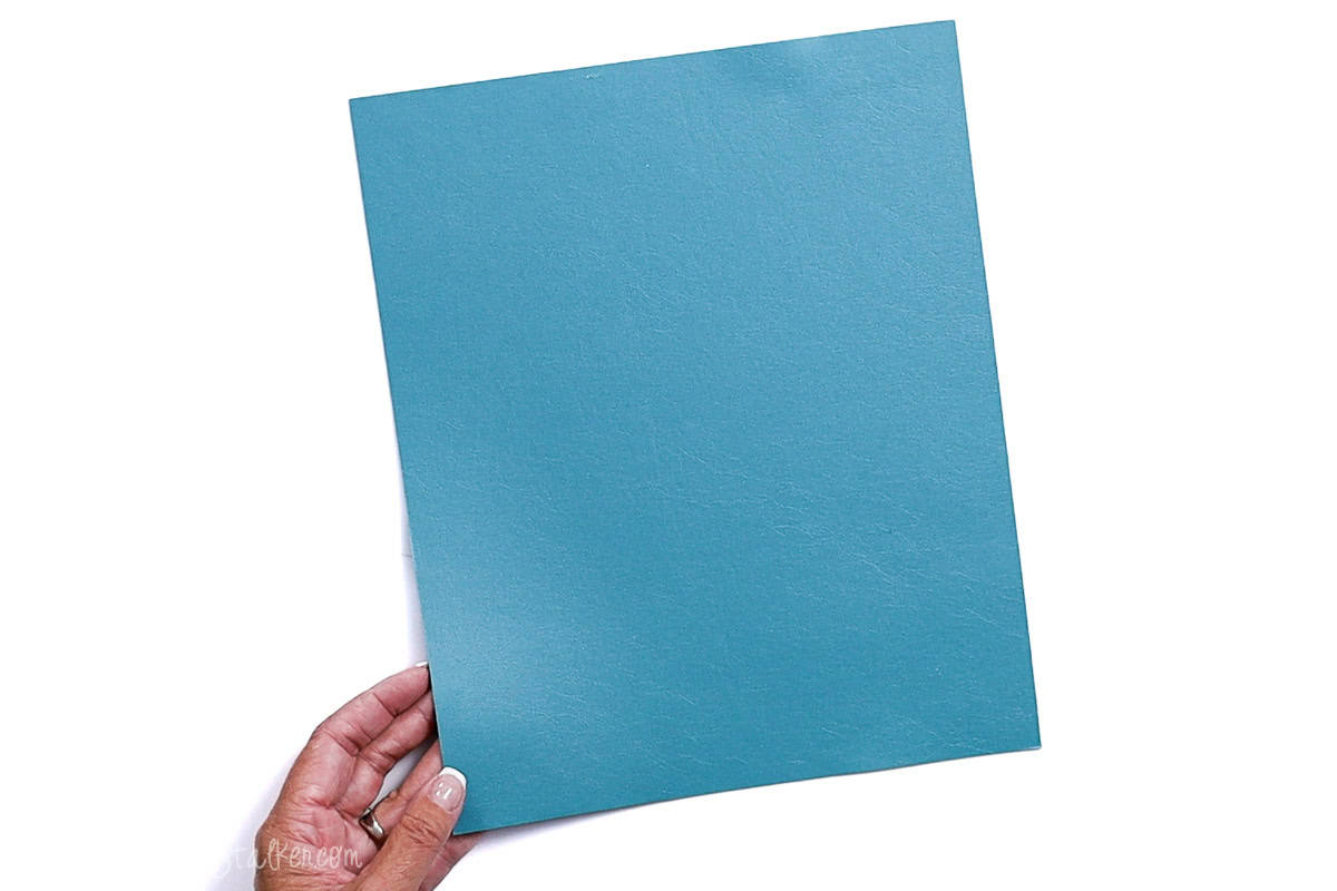 A sheet of Luxe Leather in the Teal Tide.