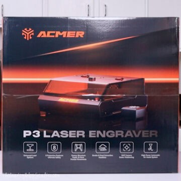 Acmer P3 Laser Engraver box, ready to unbox the machine for a crafting or DIY project.