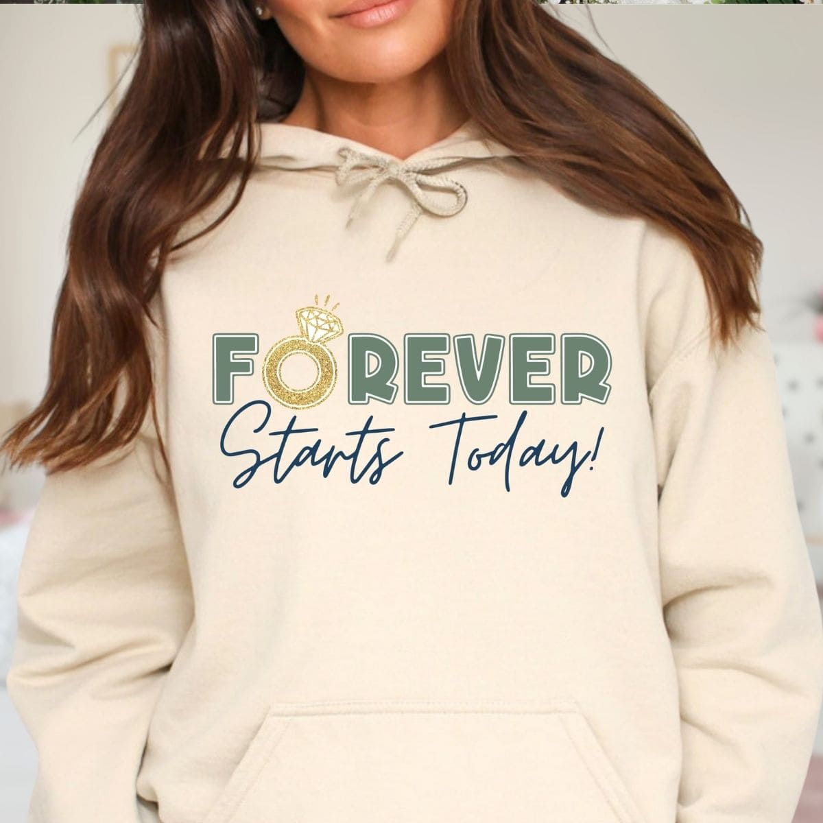 Woman wearing a hoodie with 