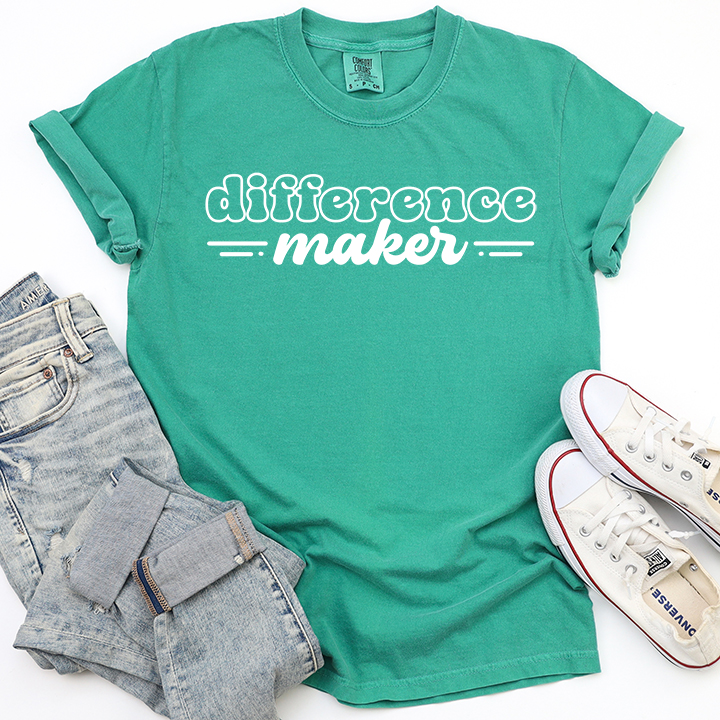 Flat lay of a t-shirt with 