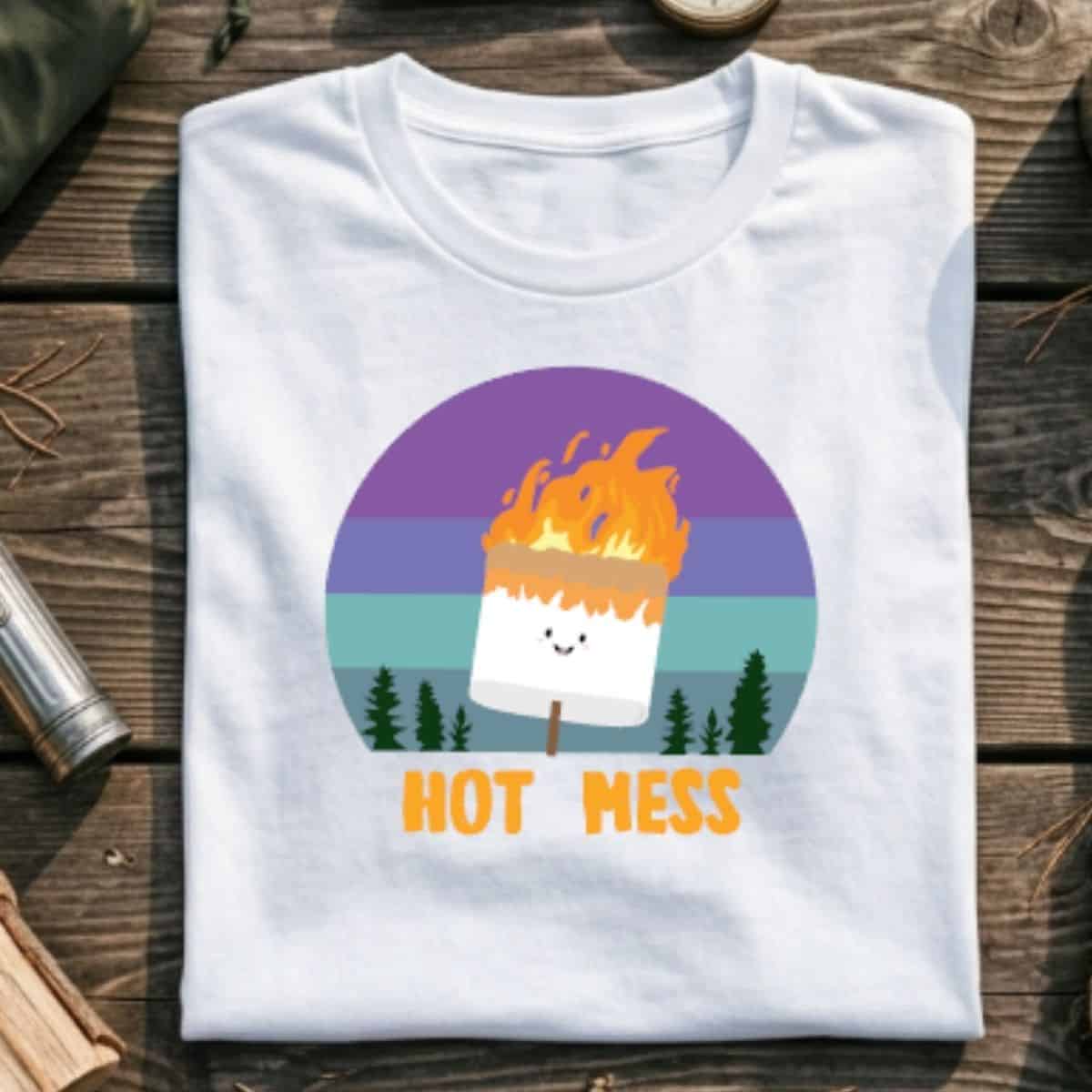 White T-shirt with a colorful