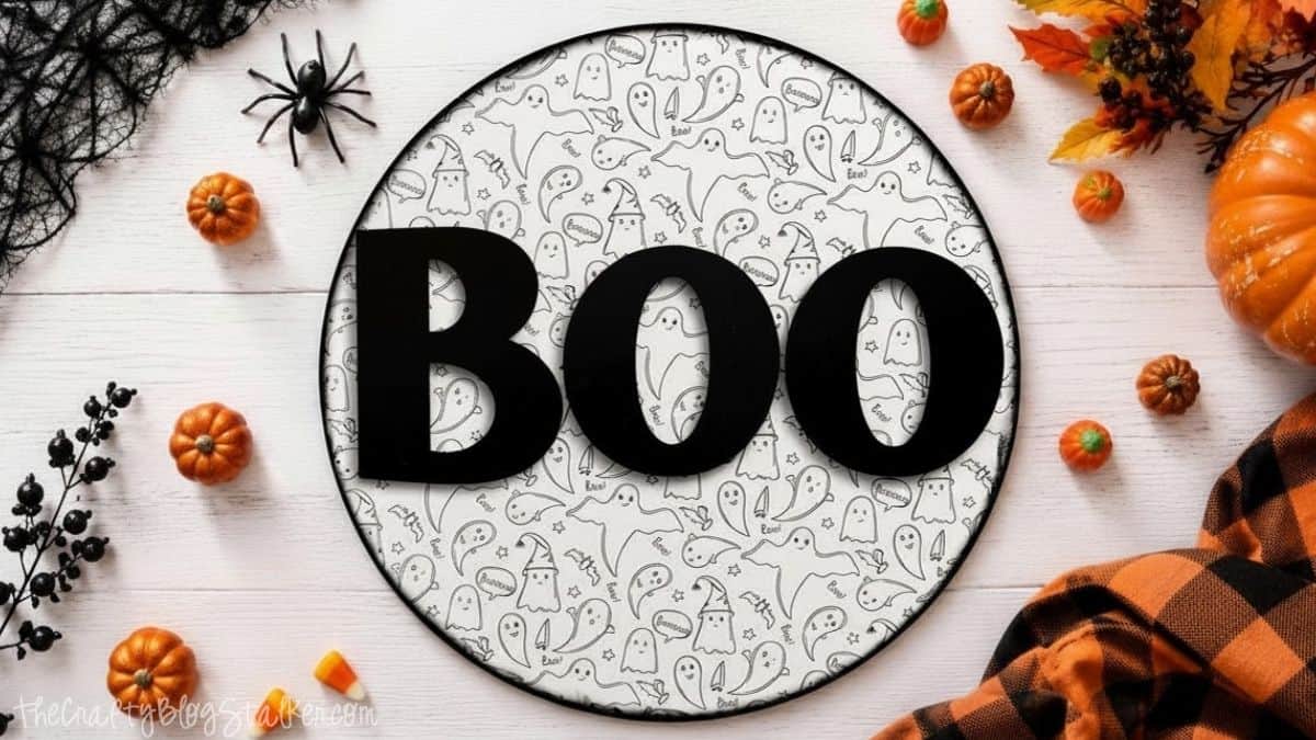 DIY Halloween Boo Laser Cut Front Door Hanger