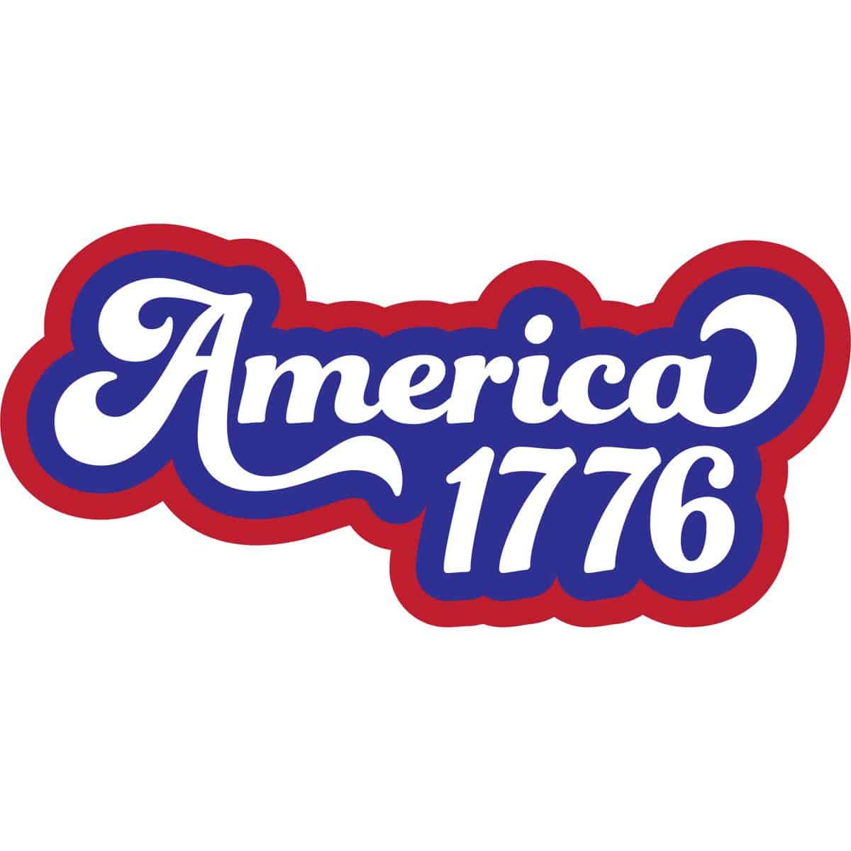 Layered SVG Cut File: Retro American 1776.