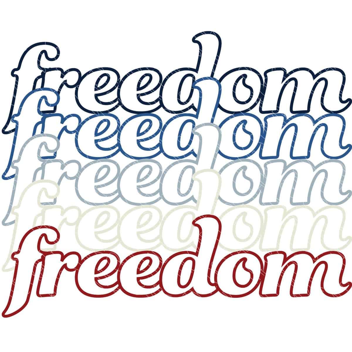 Layered SVG Cut File: Freedom.