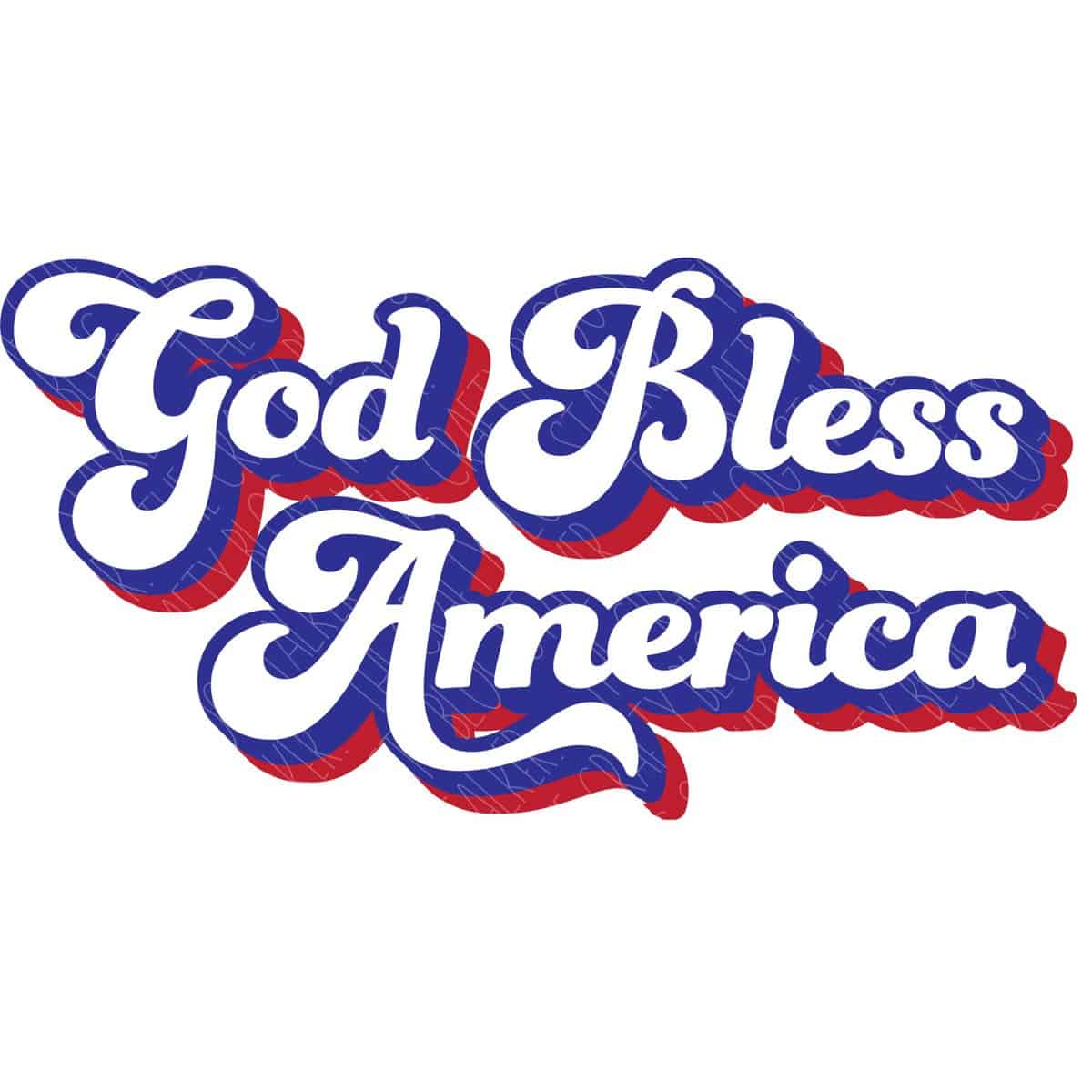 Retro Layered SVG Cut File: God Bless America.