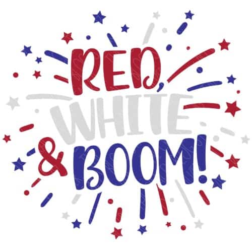 red and white and boom