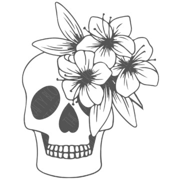 SVG Cut File: Floral Skull.